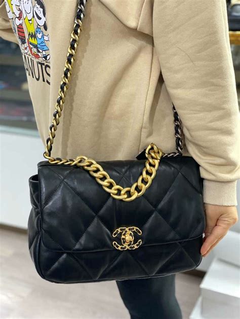 chanel 19 large bag|Chanel 19 bag dimensions.